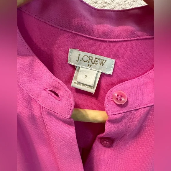 J. Crew pink button up, high neck tank, size zero. - Picture 4 of 8
